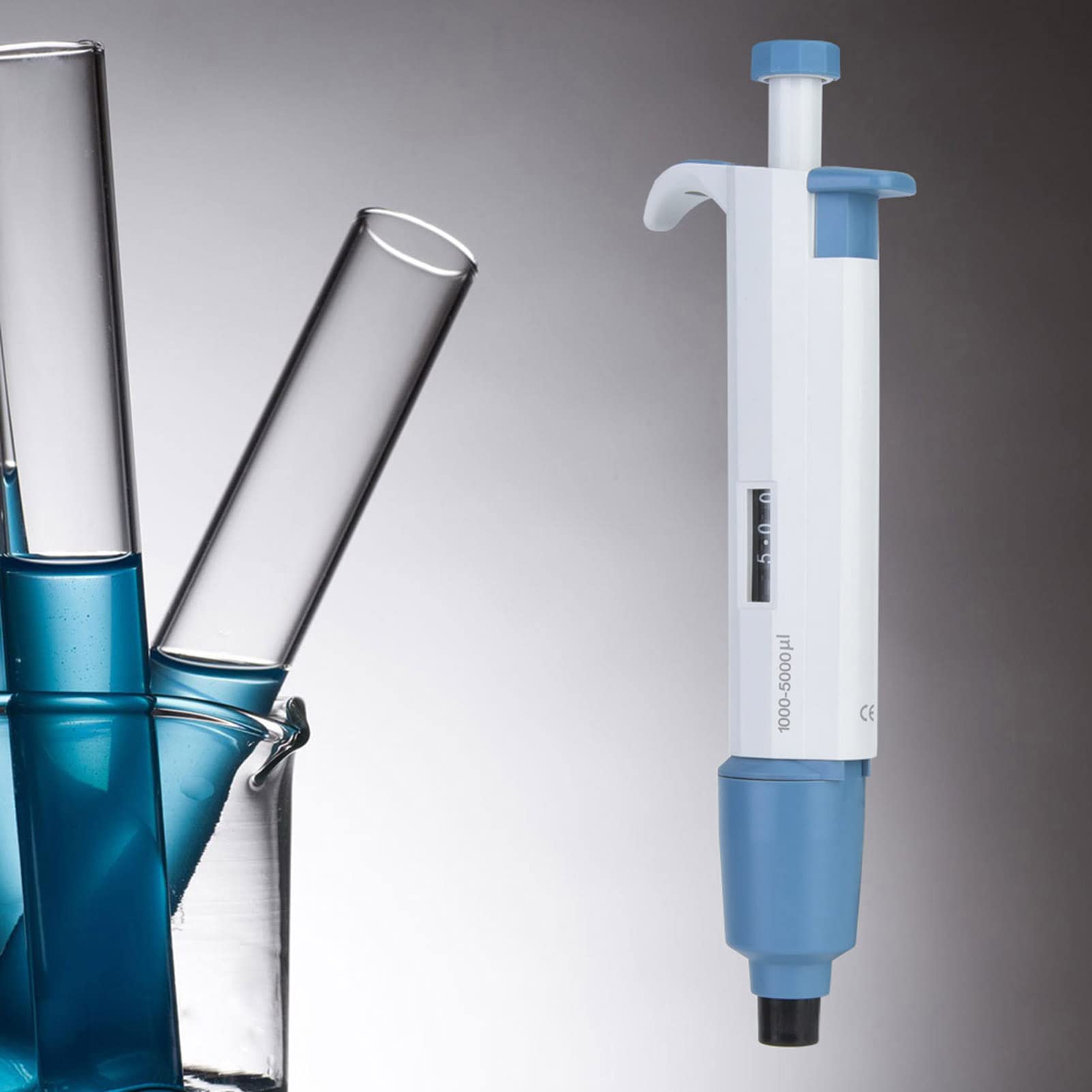 Micropipetta a Volume Variabile, Micropipetta 1000-5000ul Micropipetta a Volume Manuale Regolabile M5000 per Pipette Laboratorio, Mediche, Monocanale