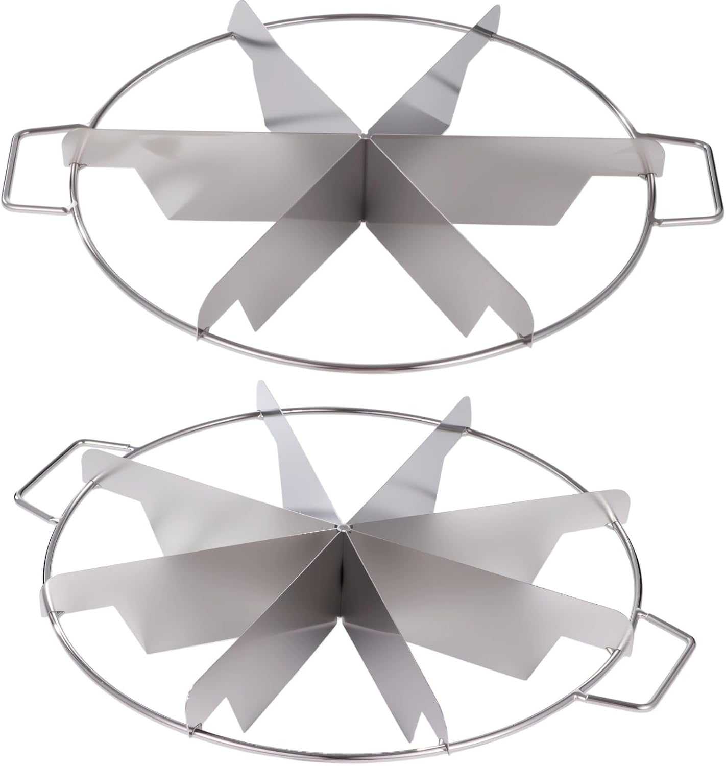 2 Pcs Pizza And Pie Cutters, 10.2 Stainless Steel Cake Slicers, 6-Slice 8-Slice Dividers, Rust-Proof Cutters With Side Handles For Cakes, Bread, And Fruit