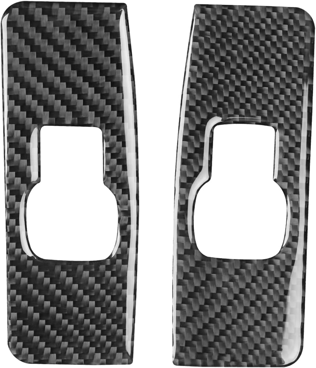 Real Carbon Fiber Compatible with Ford Taurus SEL/Limited/SE/SHO 2013-2019 2014 2015 2016 2017 2018 Accessories Car Rear Window Lift Panel Cover Interior Trim Sticker Decal Black 2PCS