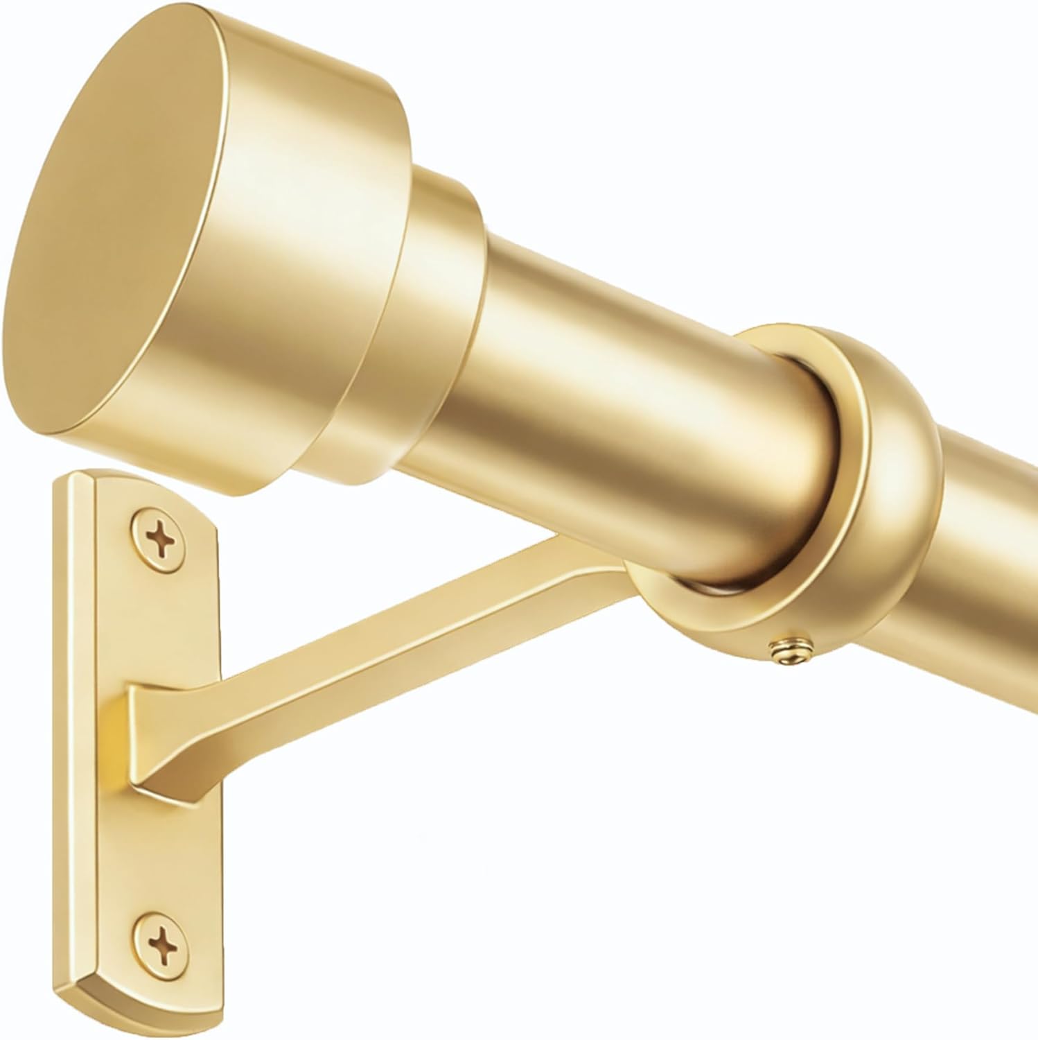 18-150 Inch Curtain Rods, No Drill Easy Installation, 1 Inch Diameter, Adjustable Heavy Duty Rod, Gold Extra Long Window Rods, Decorative Finials, Wall Brackets