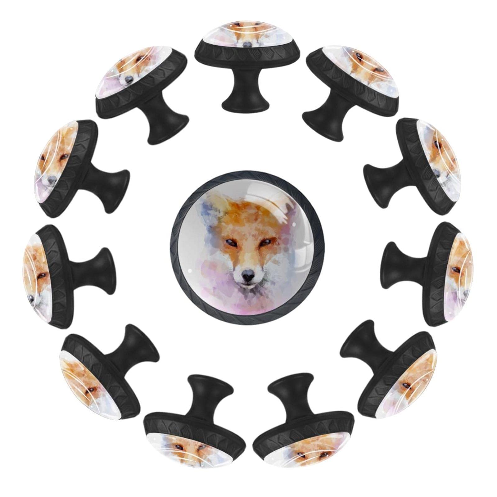 Boutons de tiroir ronds 35 mm renard lot de 12 poignée de meuble enfant