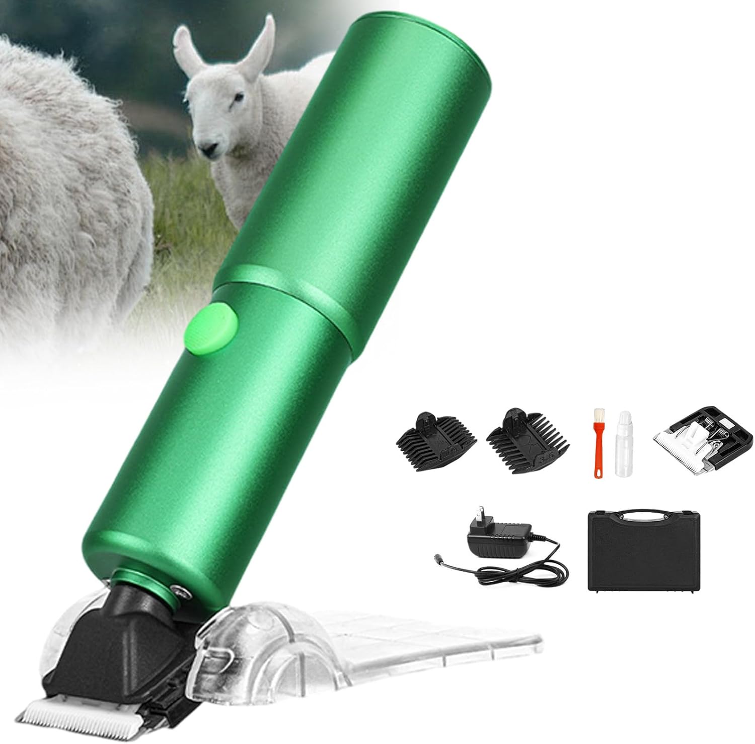 200W Electric pet Clippers Electric Wool Shear 150 MIN runtime for Sheep Goats Long-haired Dogs Long-haired Cats etc Emerald