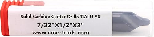 Miniatura 3 de Taladros centrales de carburo sólido de CME 3 piezas, tamaño No. 6, recubierto de TiAlN