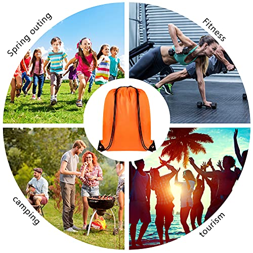 Drawstring Backpack 10 Pcs Cinch Bag Drawstring Bags Bulk Nylon Draw String Sport Bag for School Gym Party Trip 10 Colors