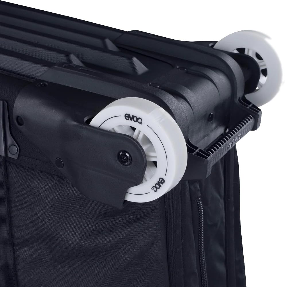 EVOC ROAD BIKE BAG PRO Walizka rowerowa (składana torba transportowa na rowery szosowe i triathlonowe, bez kokpitu i siodełka, CLIP-ON WHEEL 3.0, maks. rozstaw osi 112 cm, z BIKE STAND PRO)