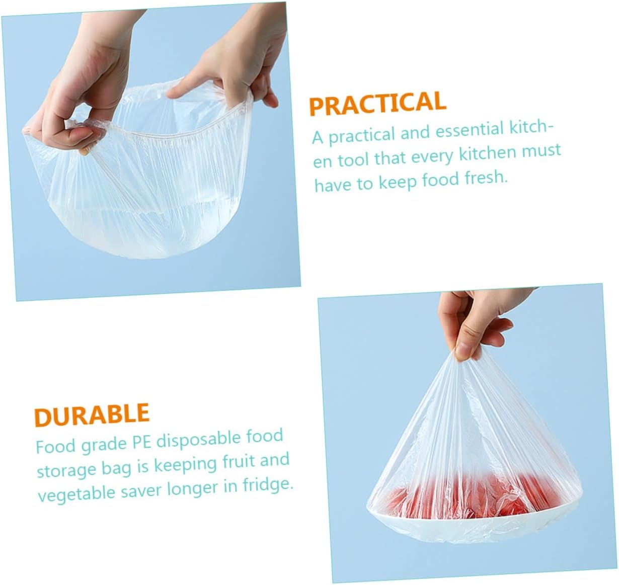 Healifty 600pcs Fresh-keeping Covers for Food Storage Elastic Bowl Wraps for Refrigerator Food Preservation Bags Convenient and Airtight Covers Per Pack