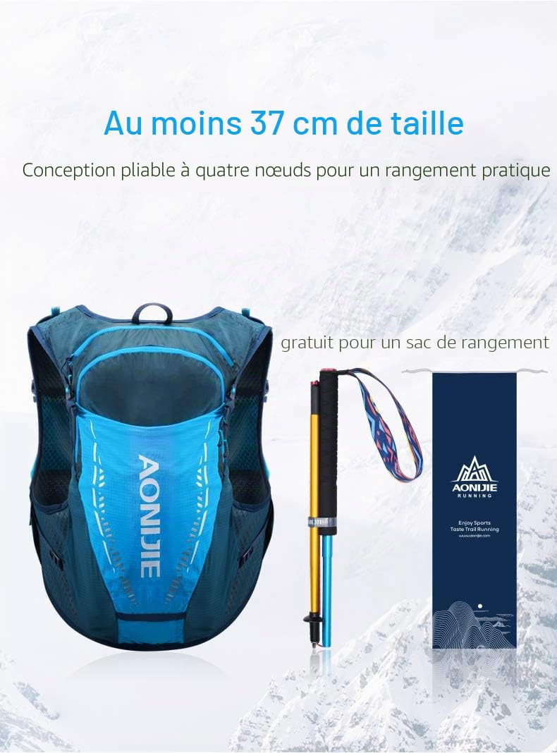 Aonijie Bâtons de randonnée pliables et légers en aluminium, 110/120 cm, réglables, ultra légers pour bâtons de course