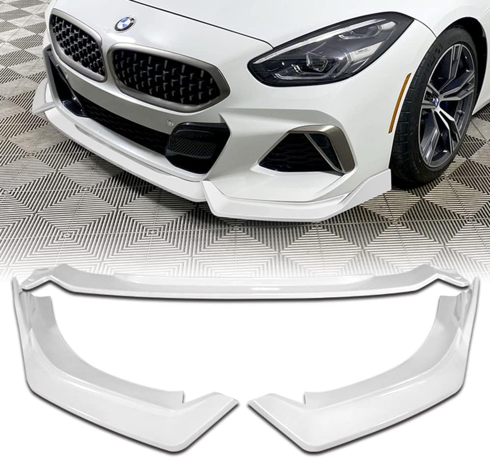 Q1-TECH, Front Bumper Lip fit for Compatible with 2019 2020 2021 2022 BMW Z4 , Front Bumper Lip Spoiler Air Chin Body Kit Splitter, Painted Glossy White ABS, M-Sport Style