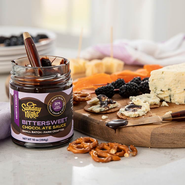 Sunday Night Bittersweet Chocolate Sauce - Luxury Chocolate Gift, Gluten-Free, Pure Clean Ingredients, No Preservatives - 10oz thumbnail 2