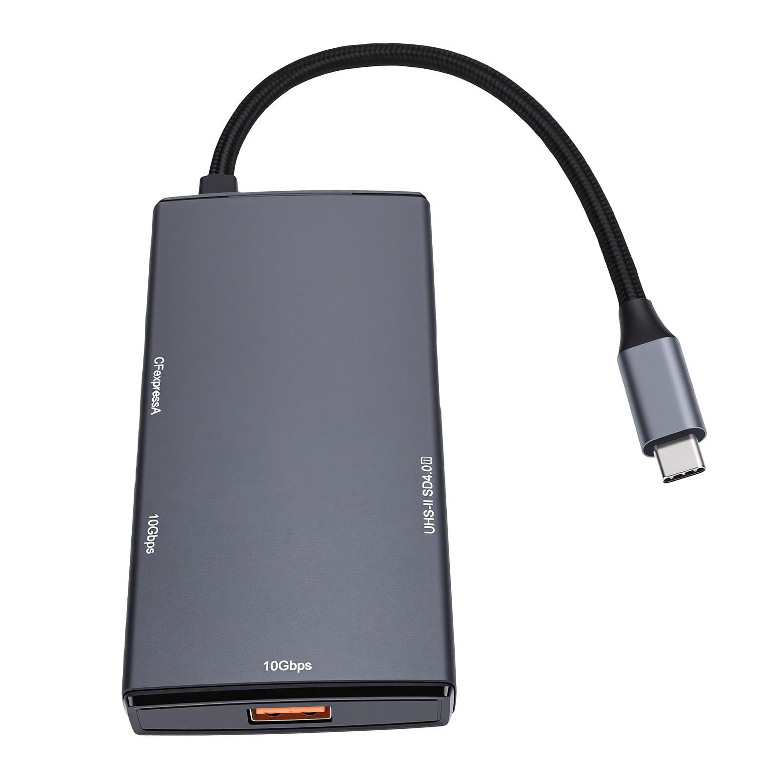 Fabater Adaptador Multipuerto Hub USB C con Lector de Tarjetas 5 en 1 para Uso Simultáneo, Concentrador de Aluminio Duradero para Creadores de Contenido Profesionales