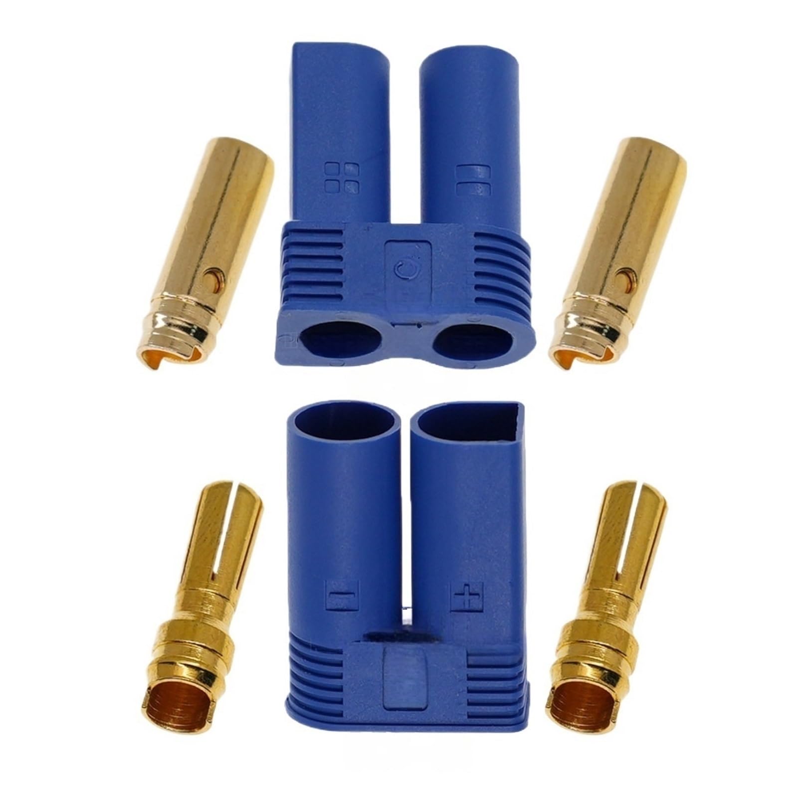 5PCS, EC5, Aeromodelling Banana Plug, Cable, Welding, 40A, Blue, Female Terminal, Male Housing, UL94VO, PA. EC5-M