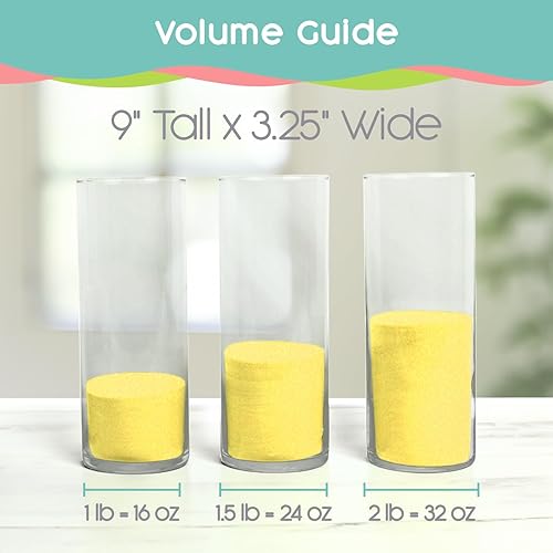 Vista 3 de Arena de unidad amarilla canaria, 1 libra (16 onzas), arena de color amarillo pastel para bodas, relleno de jarrón, decoración del hogar, Canarias