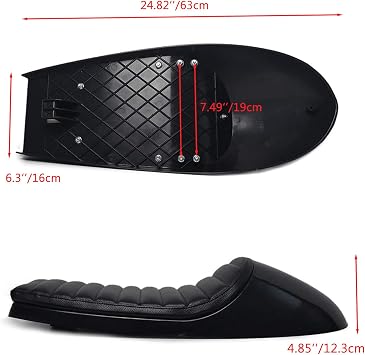 0122 Motorcycle Cafe Racer Vintage Seat for Honda Suzuki Black