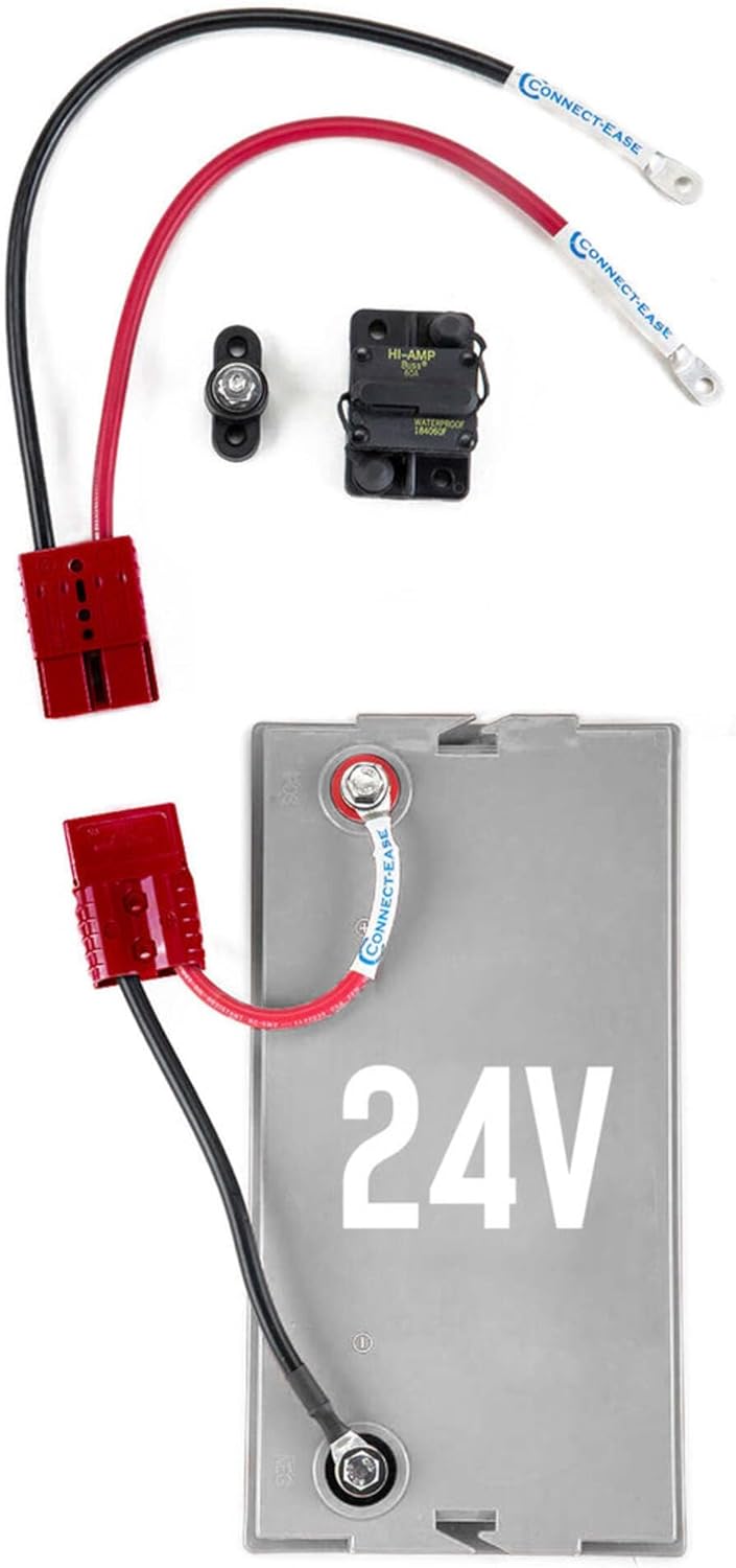 Connect-Ease RCE24VSCK 24 Volt Single Case Battery Trolling Motor Connection Kit with On-Board Charging