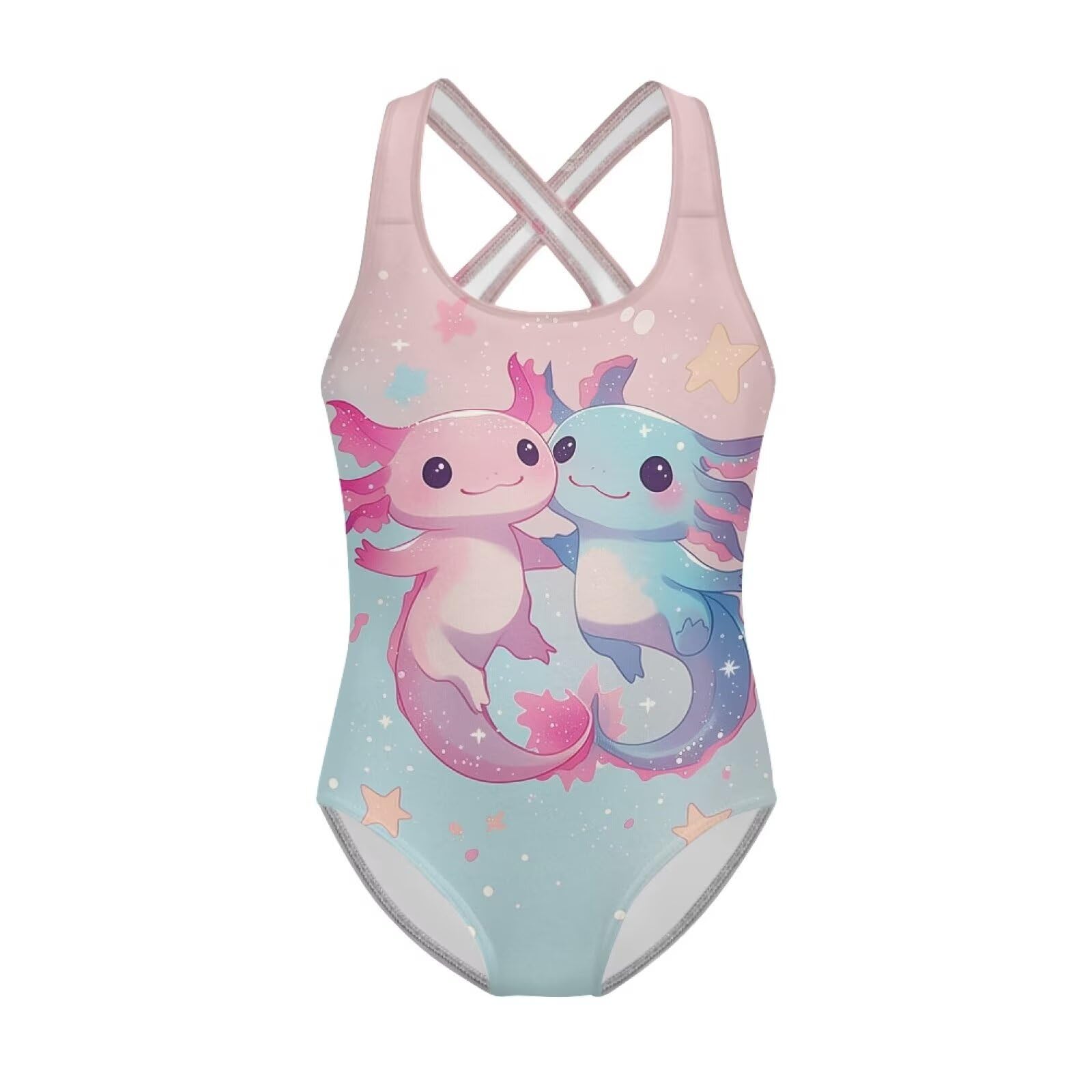 Xpyiqun Swimsuit for Girls One Piece Bathing Suits Size 5-14 Sleeveless Swimwear Cross Shoulder Strap Swimming Wear