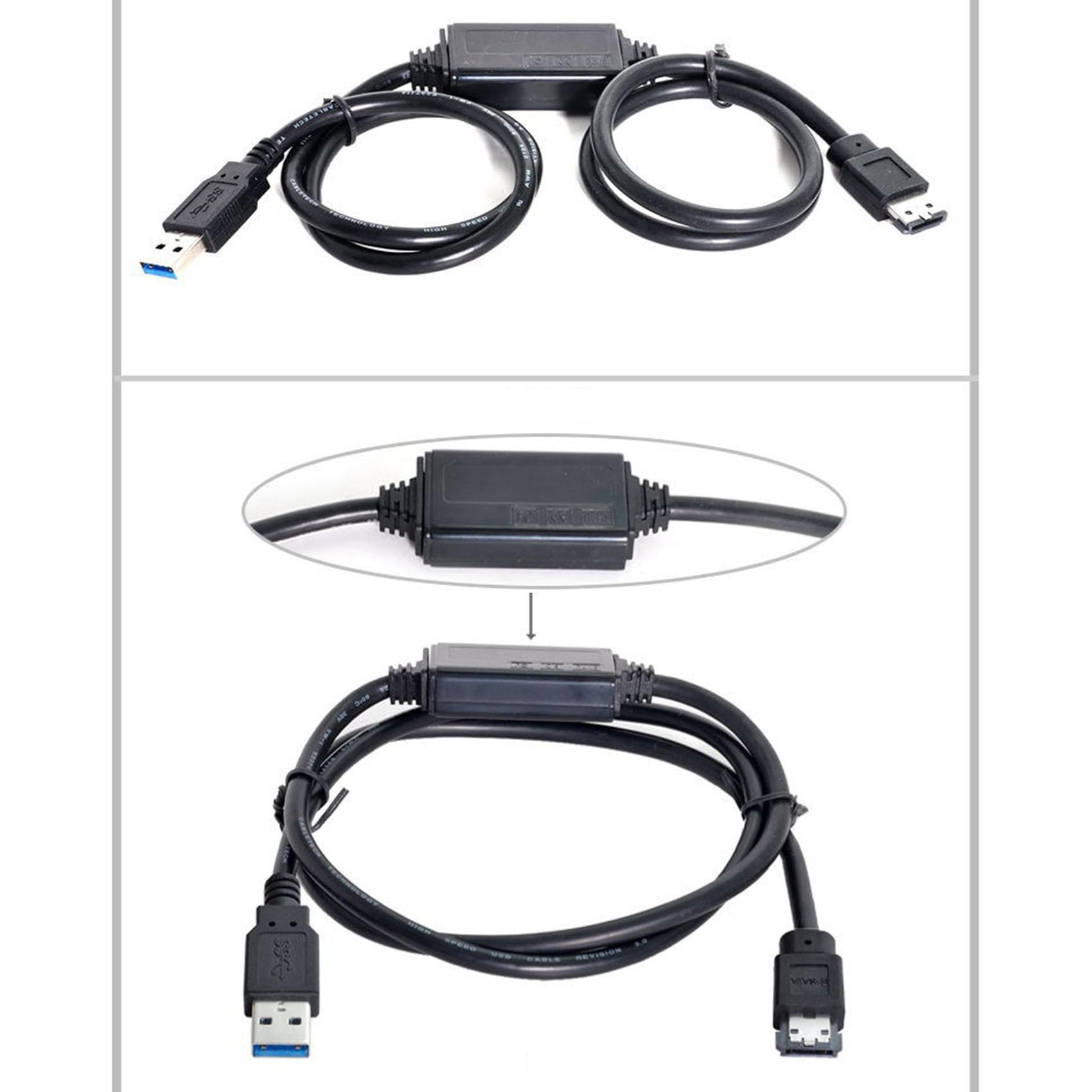 4X Zasilanie Przez ESATA DC 5V Power To USB 3.0 Adapter USB3.0 na HDD/SSD/ODD ESATA Power Converter Cable 1M