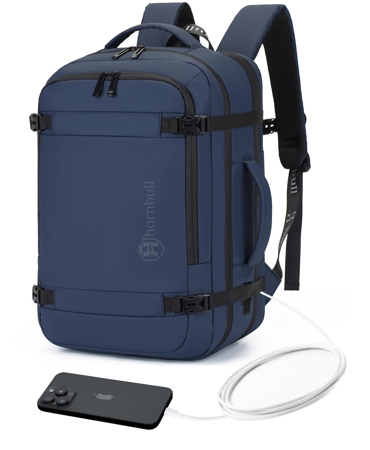 HORNBULL Paris Travel Backpack for Men 40L & Upto 17.3-inch Laptop Backpack Water-resistant Expandable with USB & Type-C Port Multi-Layer Large Capacity Backpack for Weekend Office & Travel