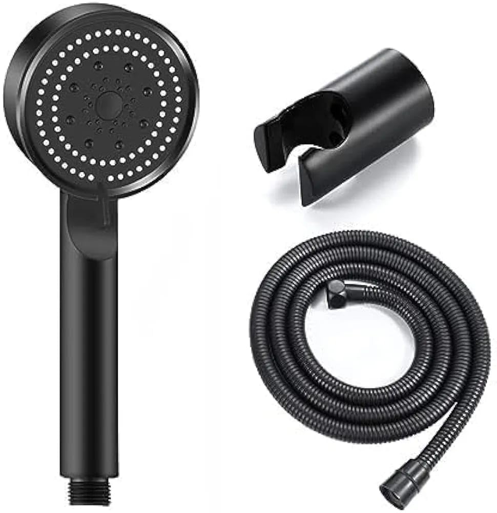 A2Z HOME Black Square Heavy Teliphonic Hand Shower, With 1.5 Mtr. Tube & Hook Shower For Home Bath//Hotel Bath.