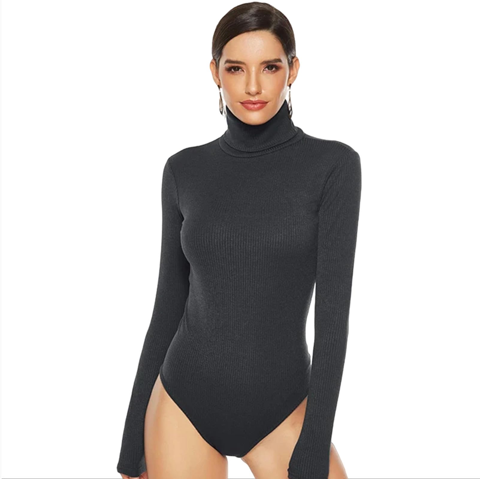 MdybF Maglione Donna Donne Del Body Salta Le Tute Per Telaio A Maniche Lunghe Per La Manica Lunga