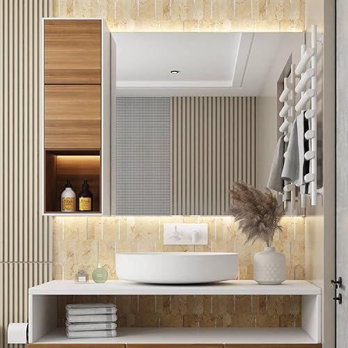 Miniatura 4 de Soulscrafts Azulejo autoadhesivo de 5 hojas de PVC beige con diseño de mármol hexagonal de metal dorado para salpicaduras de cocina