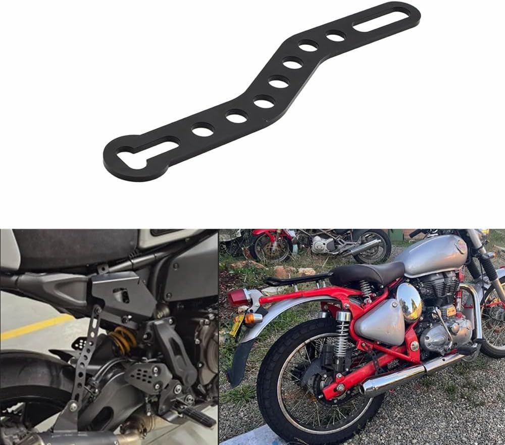 Motorcycle Black Retro Adjustable Exhaust Hanger Bracket Exhaust Muffler Pipe Fixing Tool Bracket for Honda Yamaha