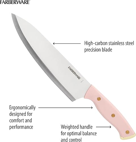 Miniatura 6 de Farberware 15-Piece Triple Riveted Acacia Knife Block Set, High Carbon-Stainless Steel Kitchen Knives with Ergonomic Handles, Razor-Sharp Knife Set