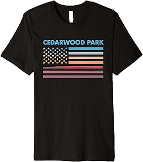 Vintage Sunset American Flag Cedarwood Park, New Jersey Premium T-Shirt