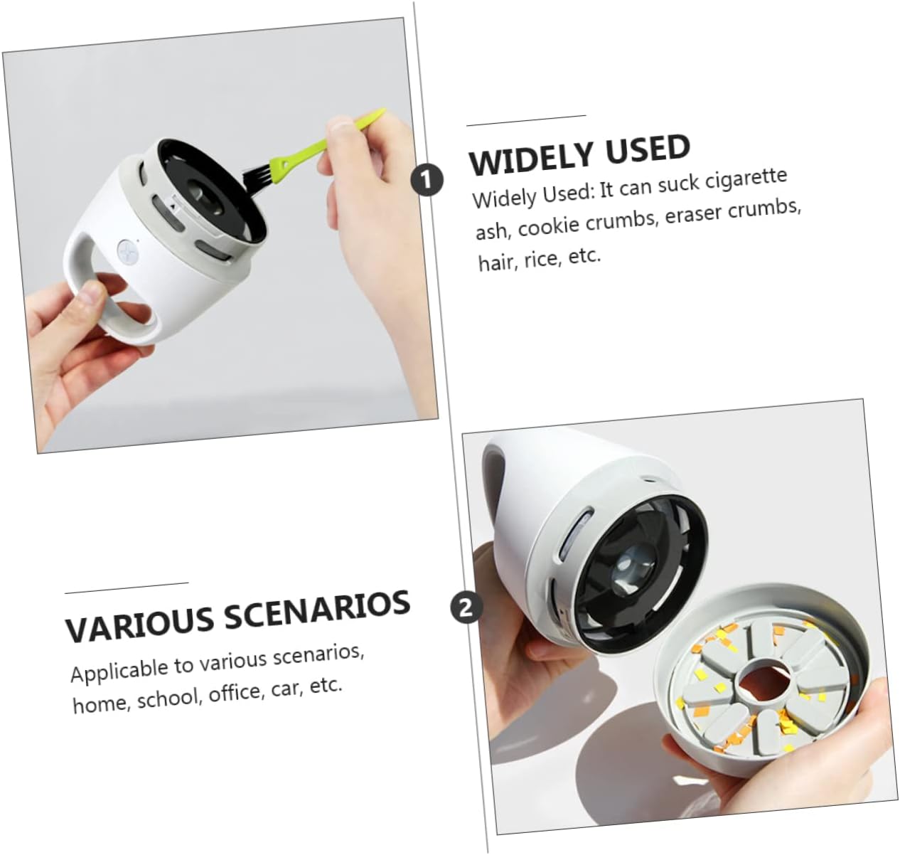 Cabilock Handheld Tabletop Vacuum Cleaner USB Rechargeable Dust Collector for Crumbs Portable Desktop Cleaner for Use