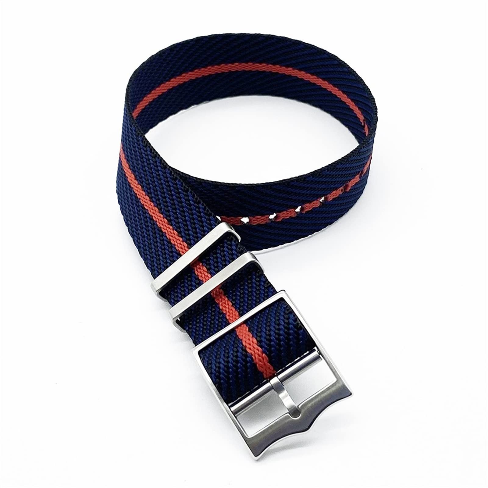 Fefd Black Navy Red Single Pass Nato Style Special Fabric Wrist Bracelet Watch Strap 20 Mm 22Mm Nylon Nato Watchband (Color : Size : 22Mm)