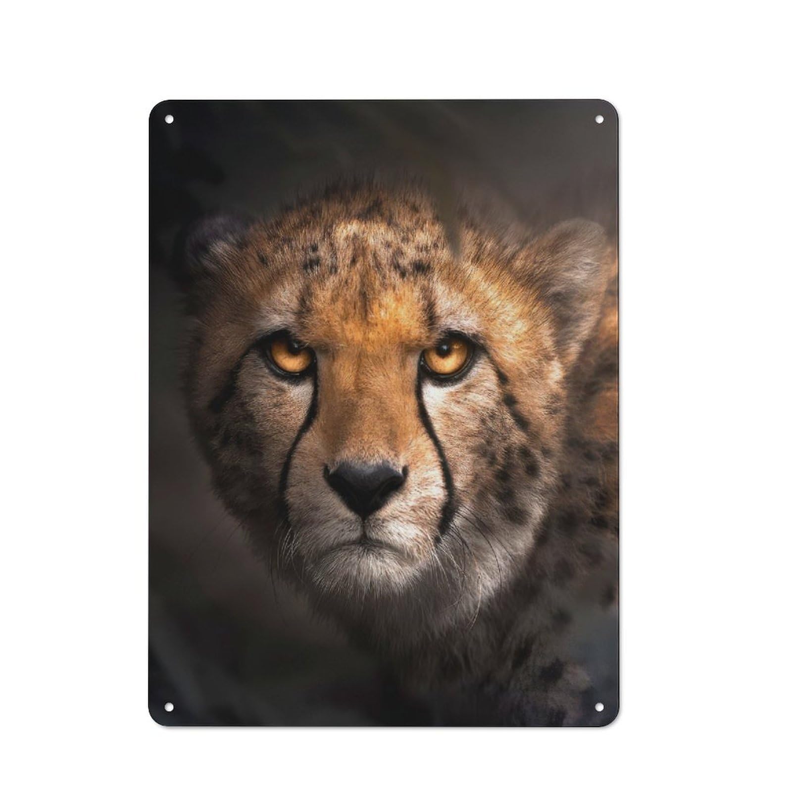 Junmoney Angry Cheetah Portrait Vintage Tin Sign 40X30cm With For Garage Wall, For Kitchen And Home Bar Decor, For Living Room And Hallway Decor