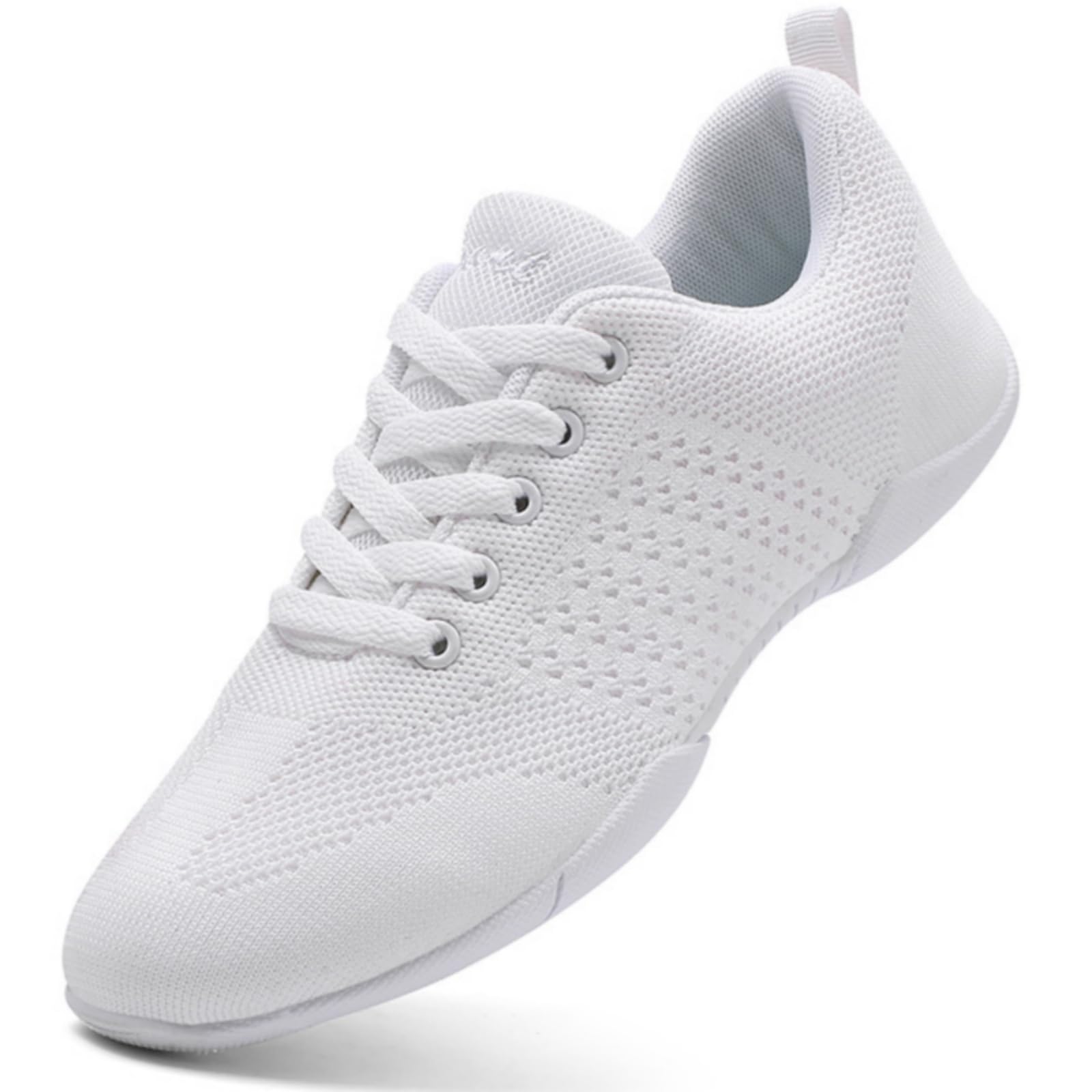 GlideMoves Cheerleading Shoes Girls Dance Cheer Sneakers Women Tumbling Exercise Aerobic Fitness Dance Training Size Women 10.5 Men 9.5 White 43