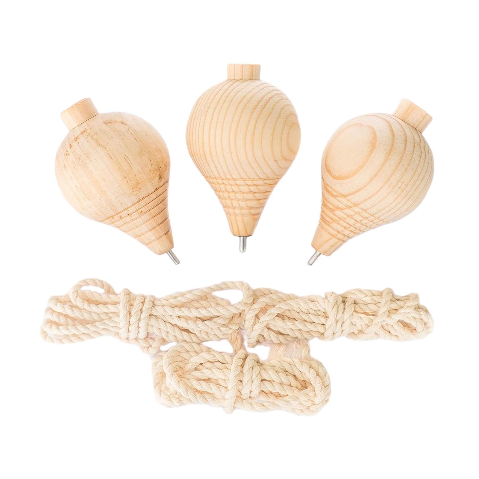 Generic 3X Classic Wooden Trompos with Point for Adults Party Favors