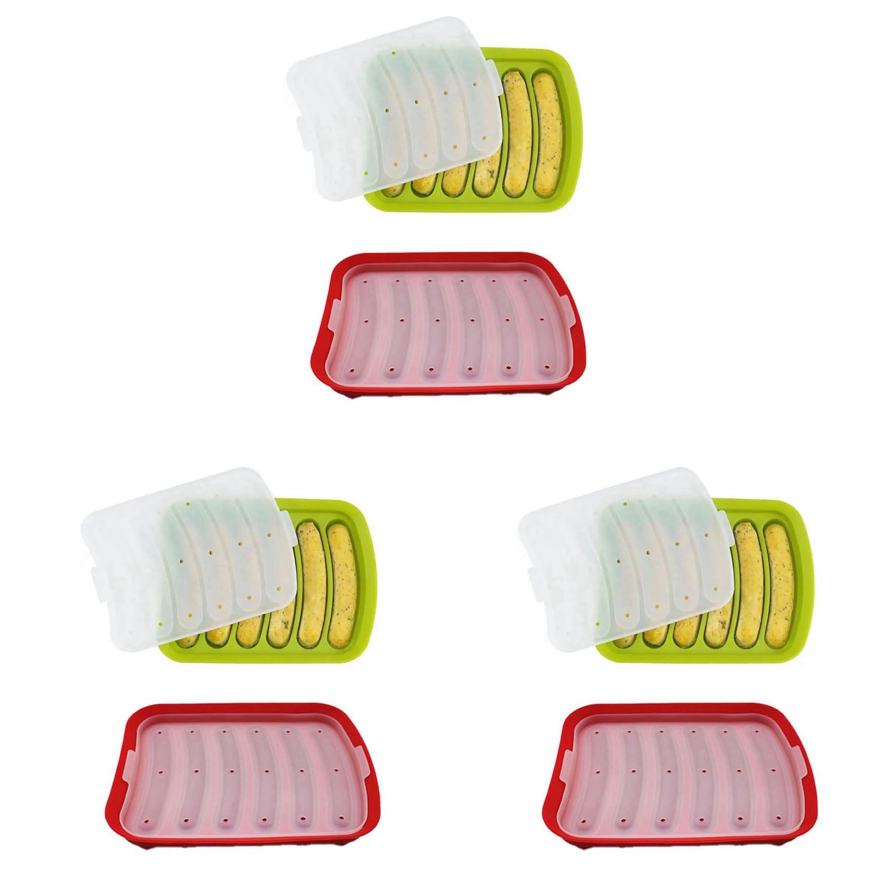 Hndhbfgrt 6X Sausage Making Mold, Silicone, DIY Ham Hot Dog Making Mold, Kitchen Household, Baking Tool Mold