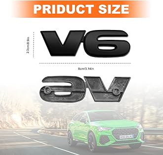 Lyxheth 3D V6 Metal Emblem, Tailgate Emblems, Car Side Fender Rear Tailgate Decal, Universal Car Decor Accessories Fender Trunk Decorative Badge Stickers for Vehicle Exterior (V6 Black, 2PCS)