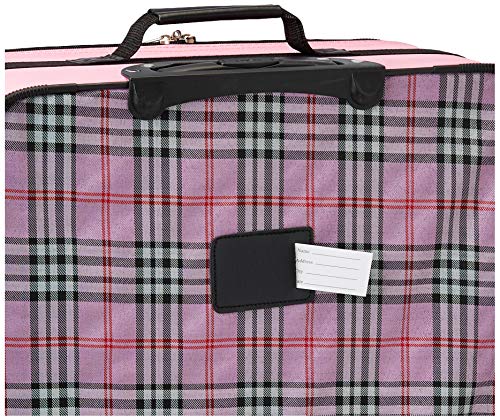 Image of Rockland Fashion Softside 4 Piece Luggage Set, Expandable, (14 inch Tote /19 inch /24 inch /28 inch), Pink Cross