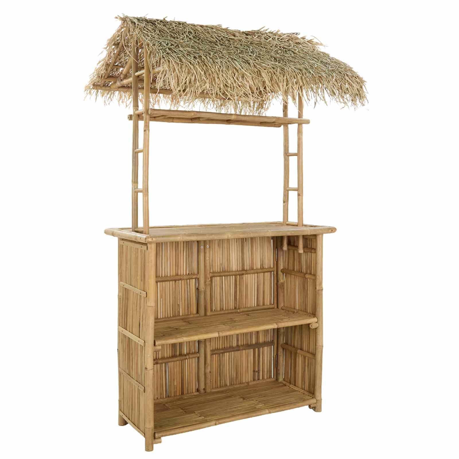 vidaXL Table de bar extérieure Naturel 115 x 95 x 215 cm Bambou, Table de bar tendance, résistante, pour l'extérieur, parfaite pour soirées d’été, jardin, déco écolo et minimaliste