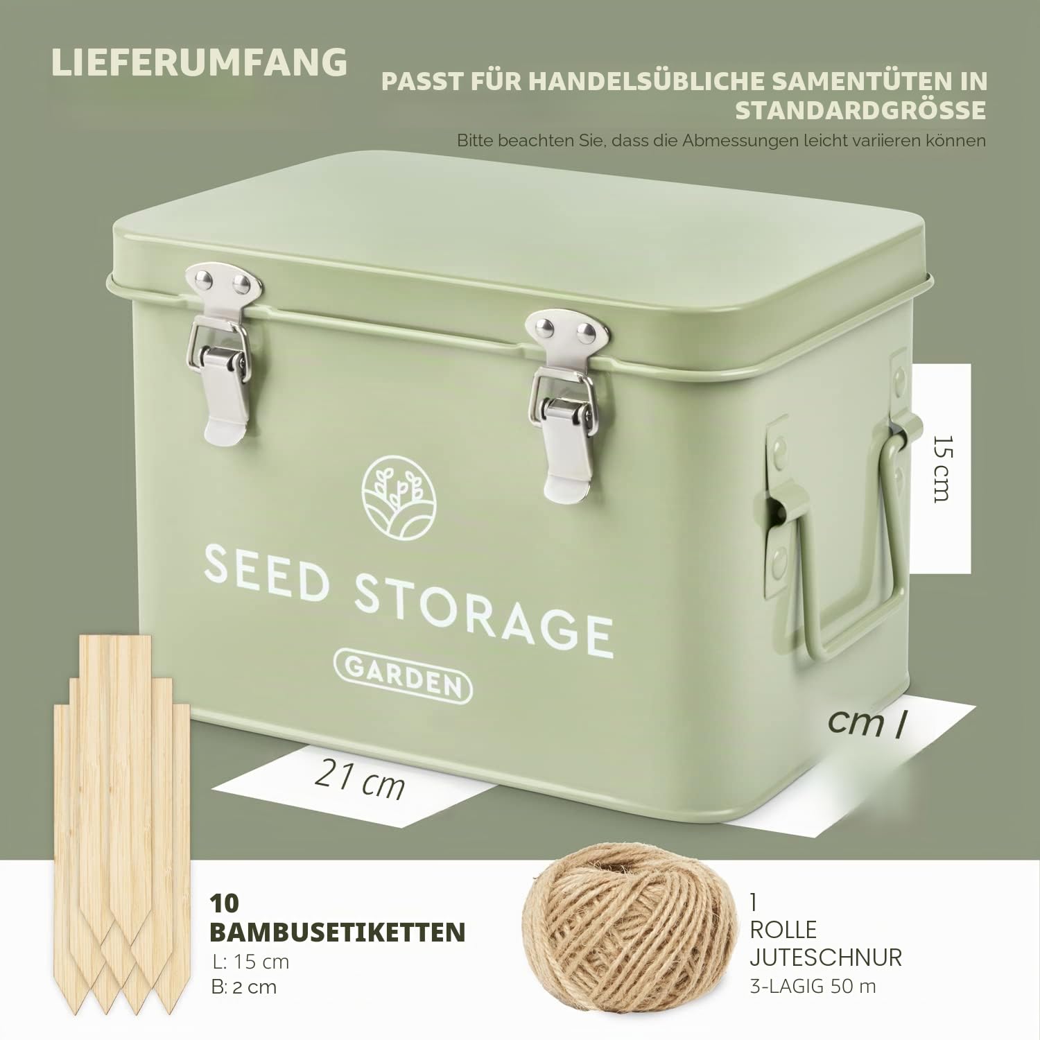 Wildgoose Saatgut-Aufbewahrungsbox – Metall-Samenpaket-Organizer mit Etiketten