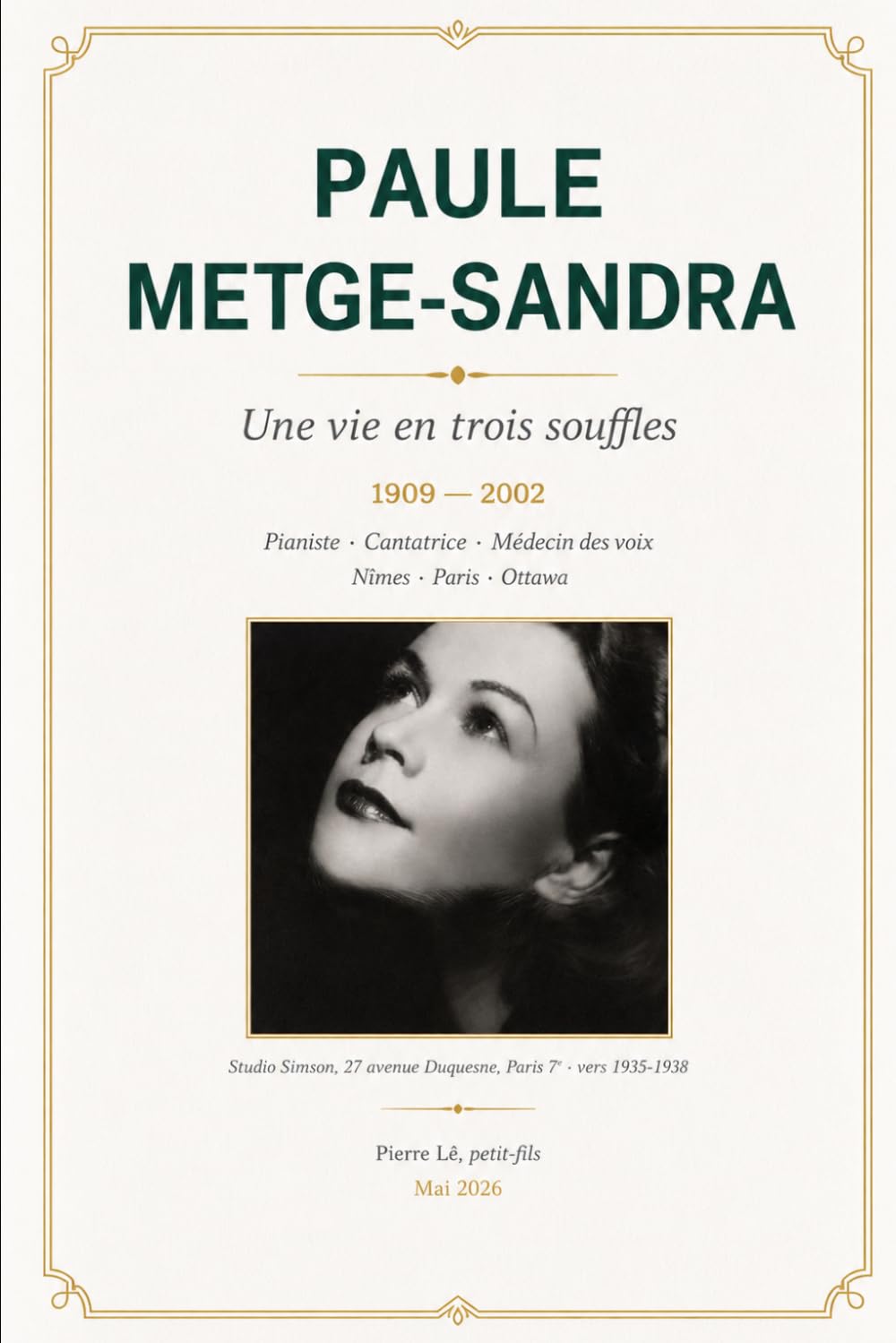 PAULE METGE- SANDRA UNE VIE EN TROIS SOUFFLES 2026