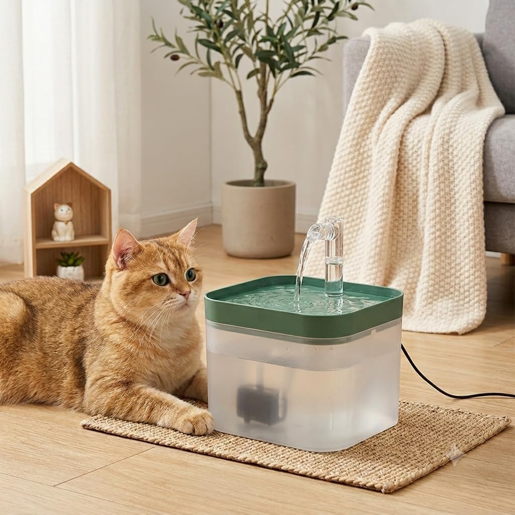 Bebedouro para Gatos 1.5L Automático Silencioso, Fonte de Água Recirculante com Filtro,