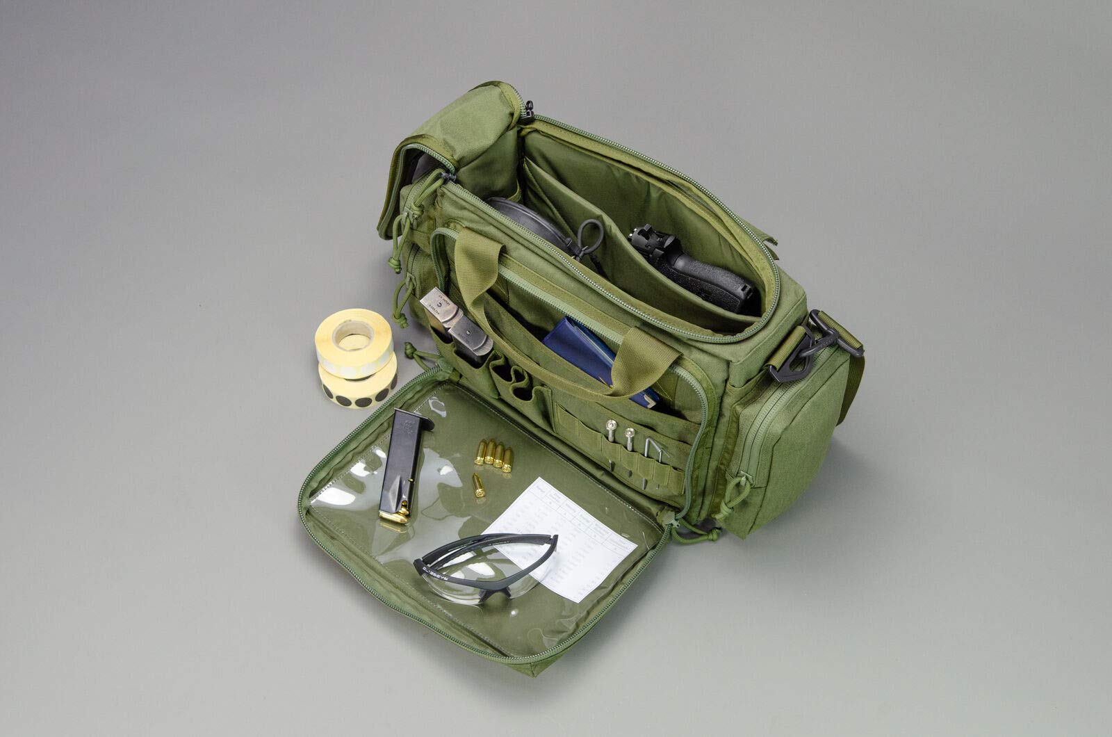 Gunsmith Range Bag di alta qualità | Borsa per pistola per monitor, accessori | esercito, militare, IPSC, protezioni sportive verde/nero (nero)
