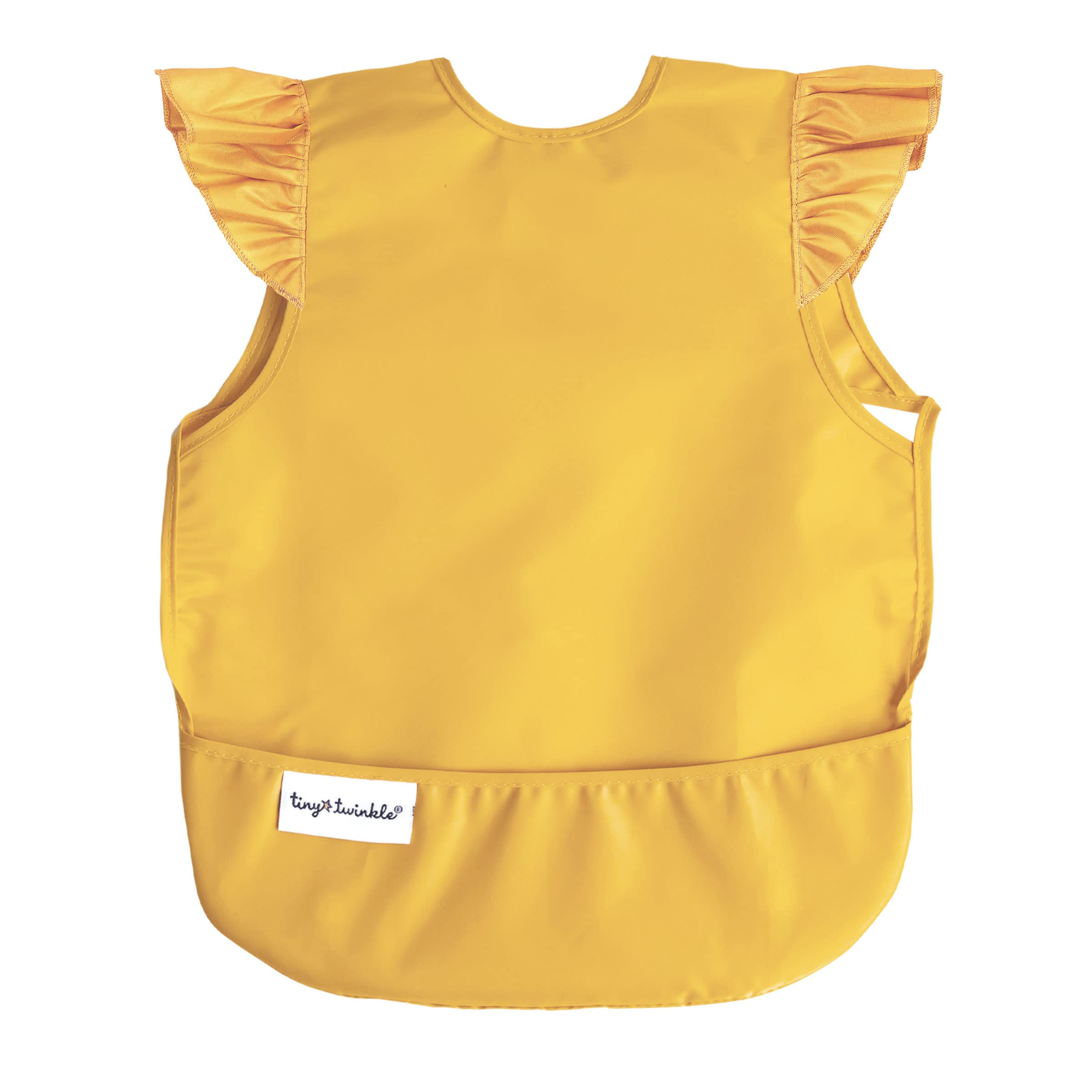 Tiny Twinkle Mess Proof Baby Bib - Waterproof & Lightweight Baby-Led Weaning Apron | 100% Recycled Polyester, Easy Clean & Machine Washable (Dandelion, Large 2-4 Years)