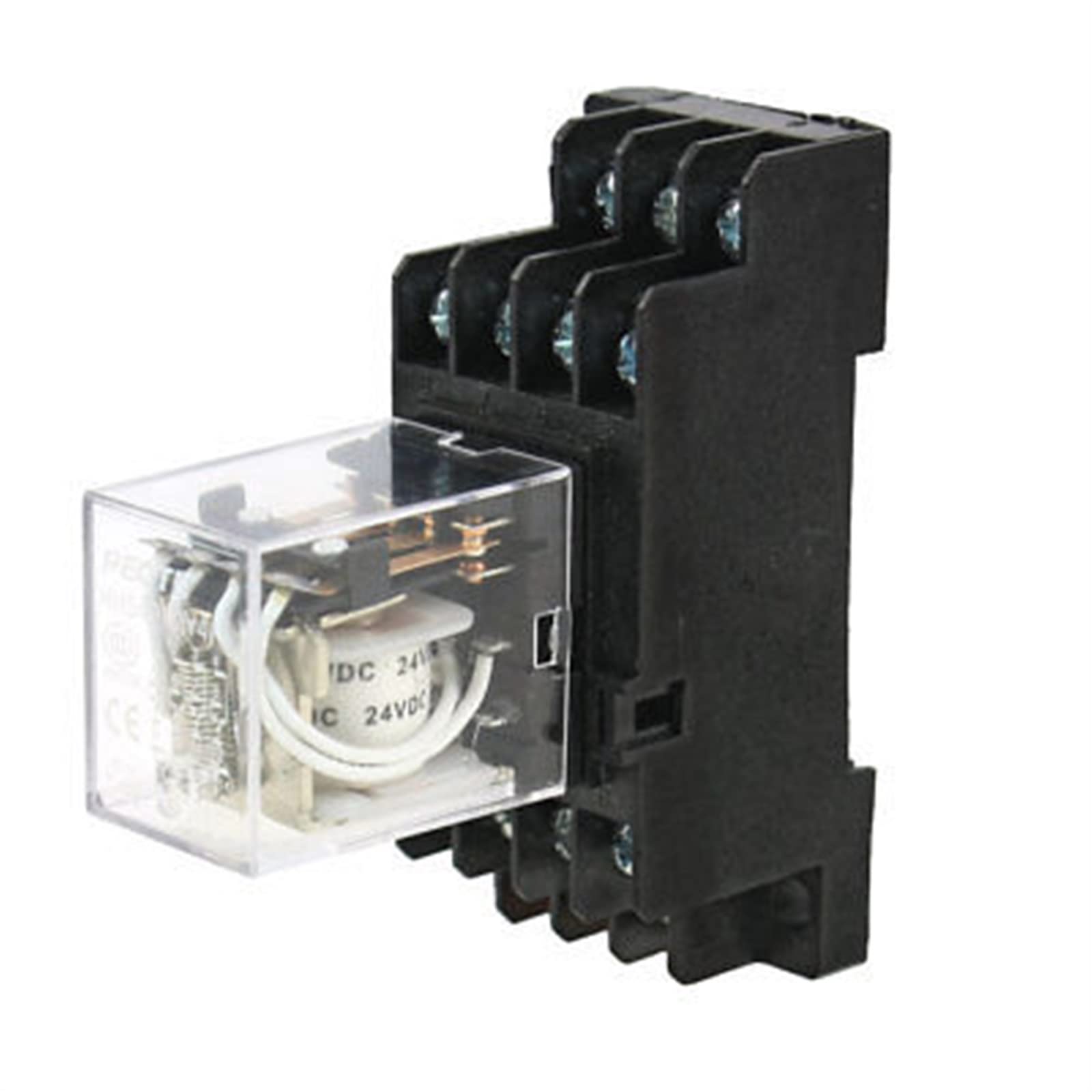 2Pcs DC 24V Bobina Volt Relè di Potenza 14 Pin 4PDT 4NO 4NC HH54P con Presa PFY14A Accessori elettronici
