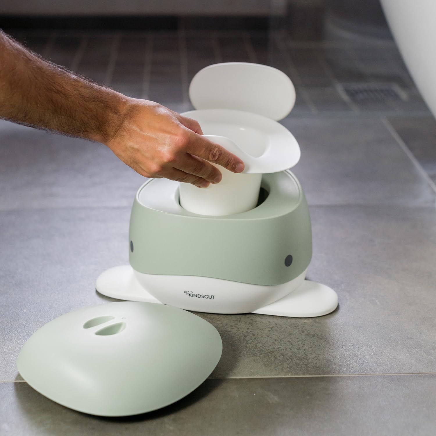 Kindsgut Potty Training Toilet In Whale Design, Designed In Germany, Potty Training In A Beautiful Design And High Quality, Pistachio 3 thumbnail image