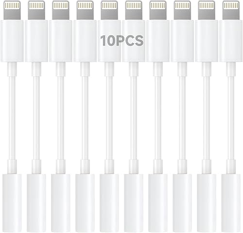 Miniatura 8 de Adaptador Lightning a conector de auriculares de 0.138 in con certificación MFi de Apple, calidad de audio premium y chip DAC para escuchar música,