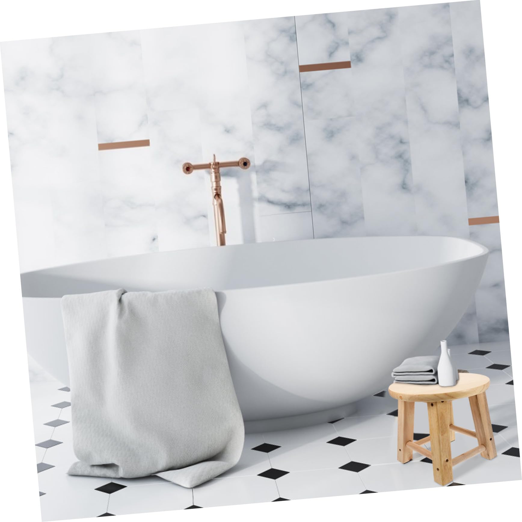 Mini sgabello rotondo in legno massello, per bagno e uso domestico, versatile poggiapiedi perfetto per cambiare scarpe e servizi igienici, design elegante