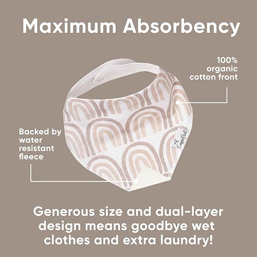 Miniatura 3 de Copper Pearl 4 Pack Soft Cotton Baby Bibs for Drooling and Teething, Absorbent Drool Bibs for Baby Girl and Boy, Adjustable to Fit Newborns to Bliss