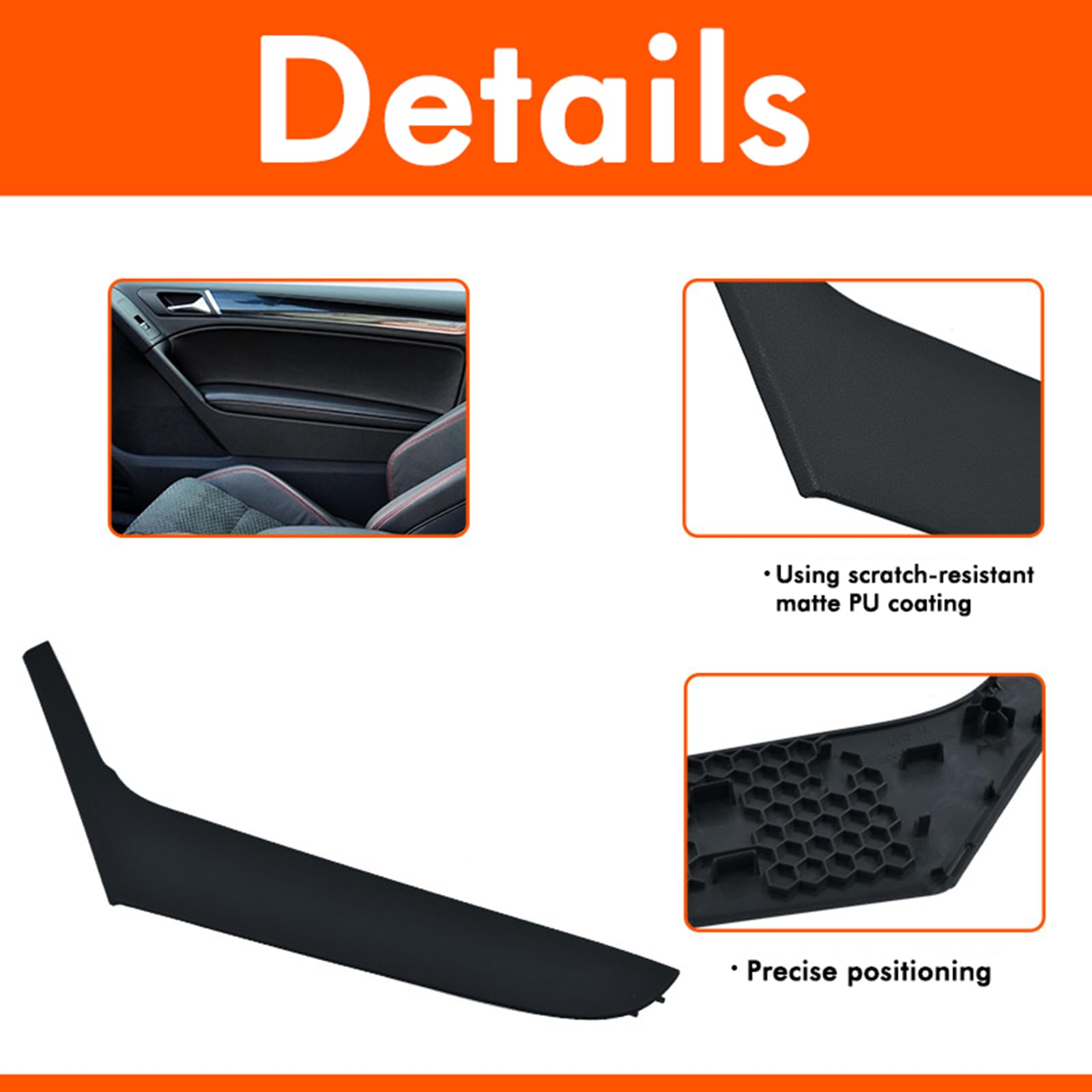 Pannello di rivestimento esterno della maniglia interna della portiera per VW Golf 6 Coupe 2009-2013