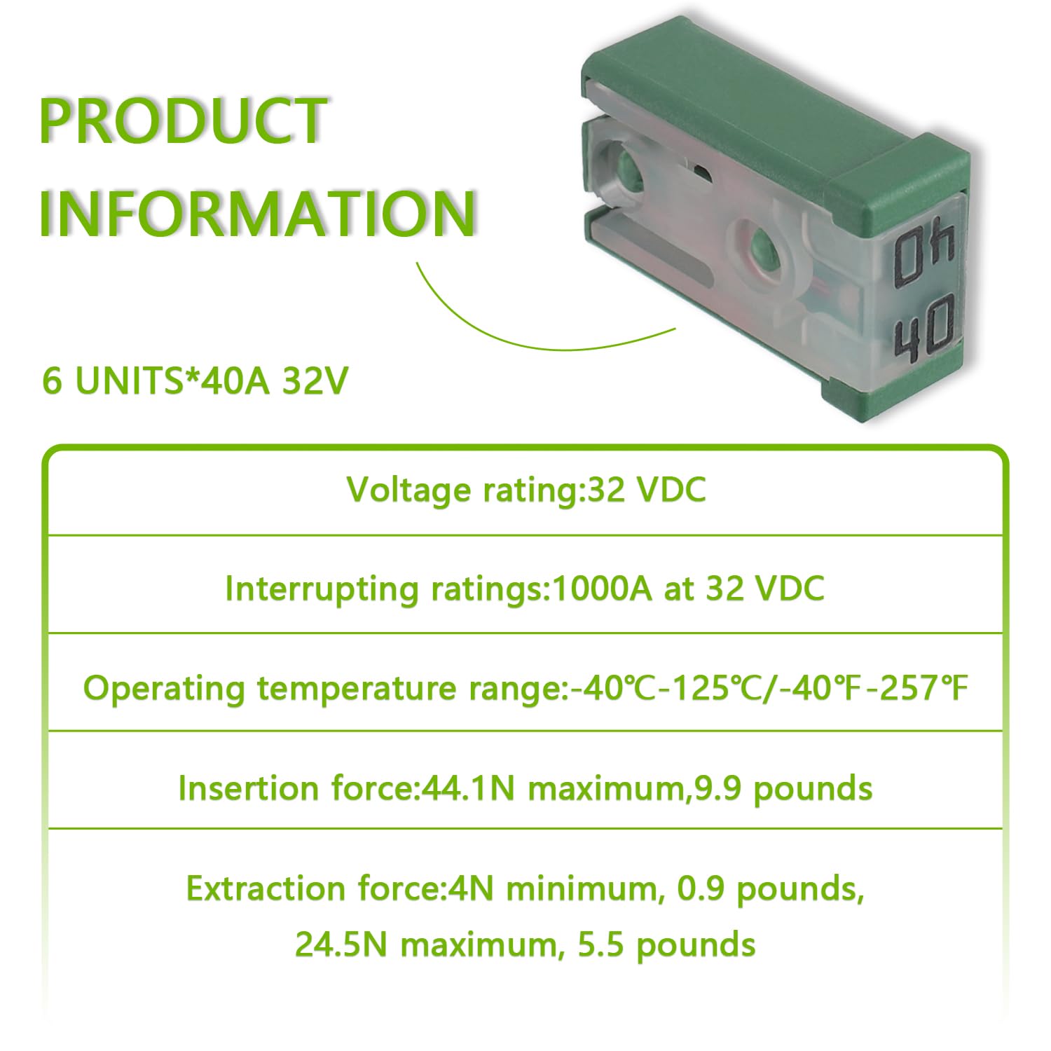 EPLZON 15A 20A 25A 30A 40A 50A 60A 32V Mini Slotted Automotive  