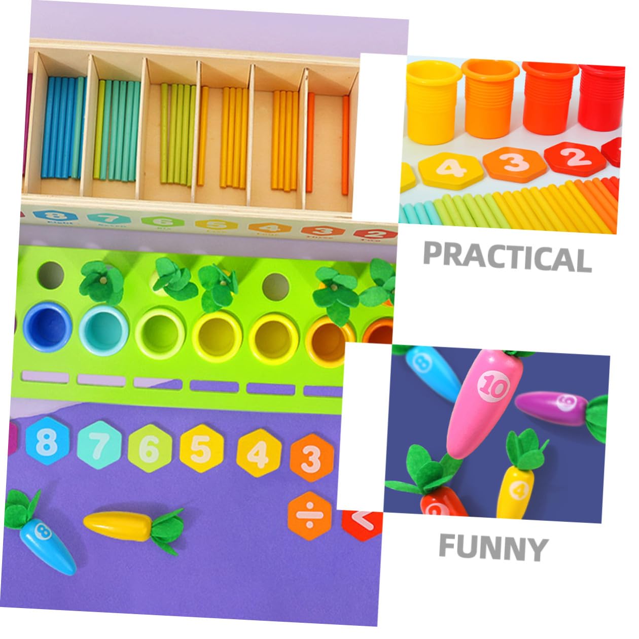 SUPVOX Juguete de Aprendizaje Interactivo de Madera 1 Set, Zanahoria