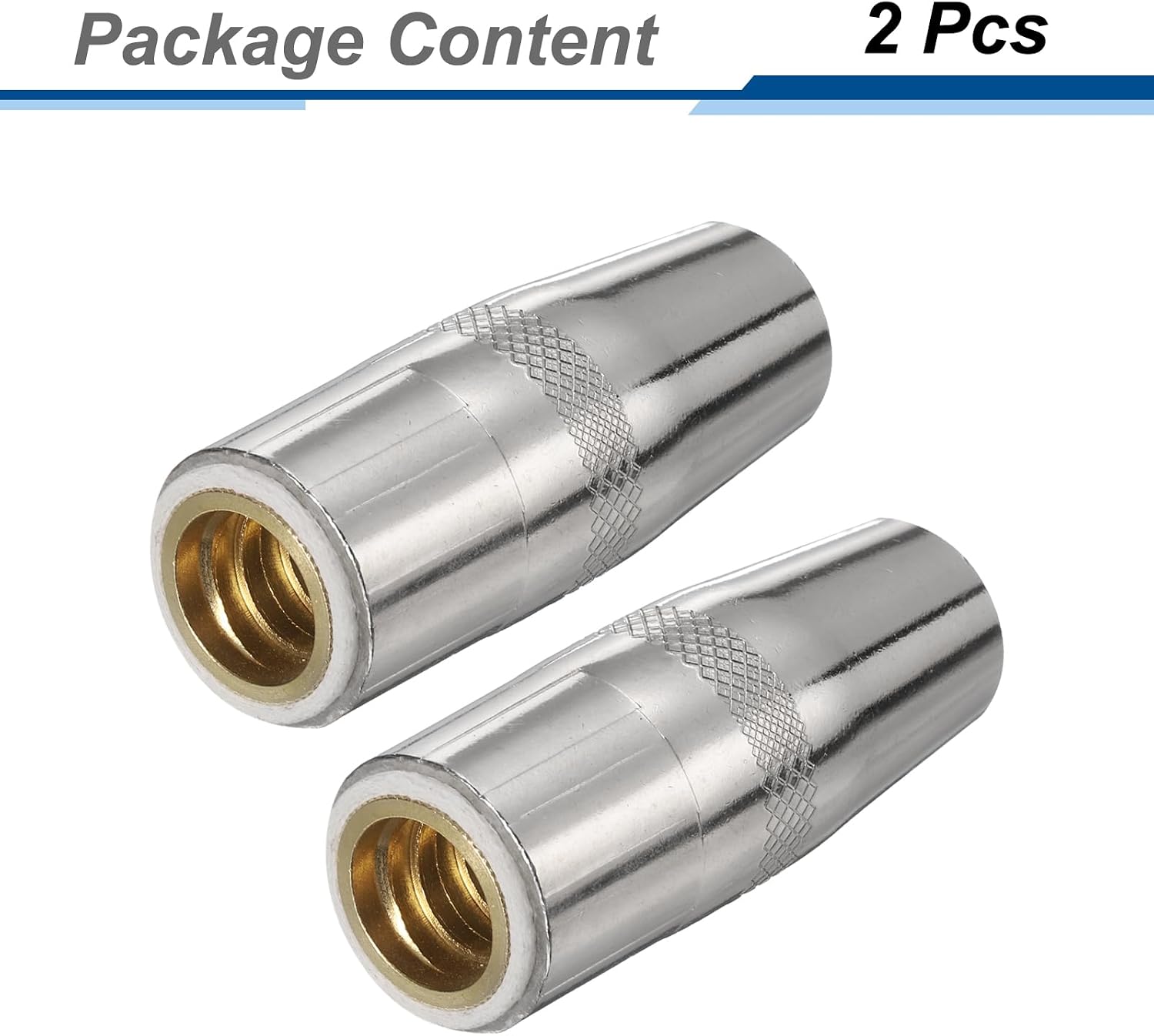HARFINGTON 2pcs Mig Welding Gun Nozzle 1/2" Orifice KP2742-1-50R Gas Welding Gun Nozzle Copper Nickel Plating Welding Gun Accessory for 250L PRO Curve 200 MIG Gun 200A/300A/400A Parts